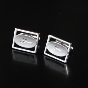 Vtg Modern Swank Etched Cufflinks Silver Tone